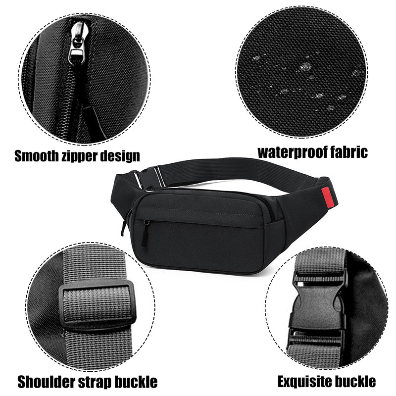 Men's and Women's Universal Models Waist Bag Fashion Crossbody Bags Sports Cell Phone Bags Solid Color Large Capacity Chest Bag